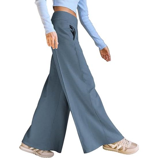 Cotton Blend Wide Leg Casual pants