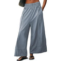 Cotton Blend Seamed Wide Leg pants