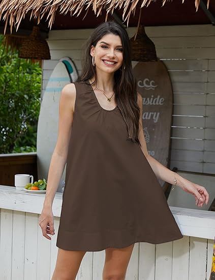 Solid Color Sleeveless Bubble Babydoll Mini Dress