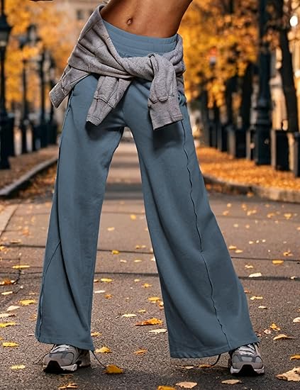 Cotton Blend Wide Leg Casual pants